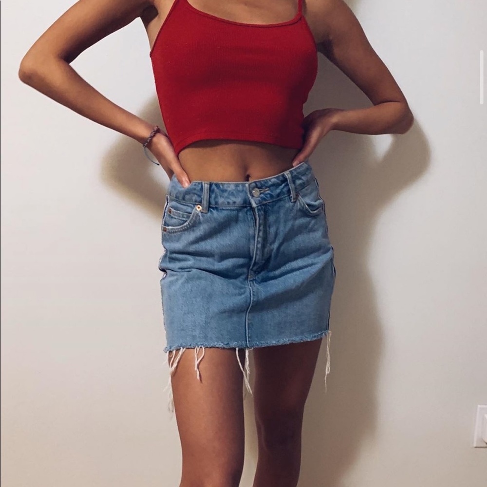 TOP SHOP DENIM DETAILED SKIRT